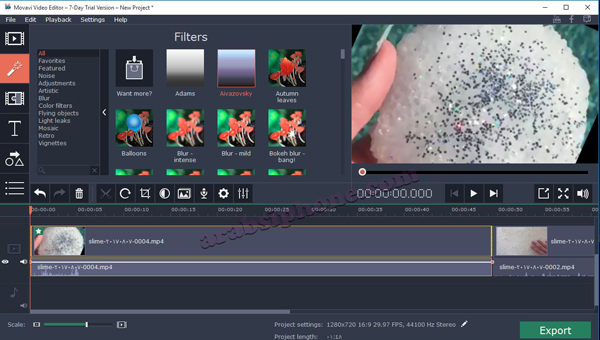 برنامج دمج الصوت مع الفيديو للكمبيوتر Movavi Video Editor 