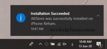 الانتهاء من تثبيت AltStore على الايفون
