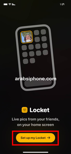 الضغط على خيار set up my locket
