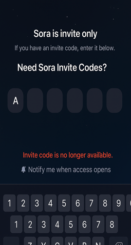 ارسال دعوة في تطبيق sora
